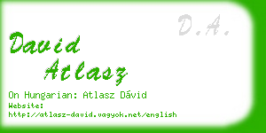 david atlasz business card